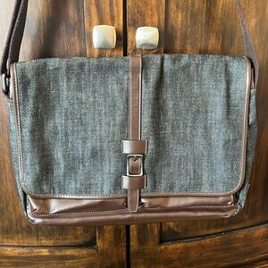 Fossil messenger bag, cloth & leather